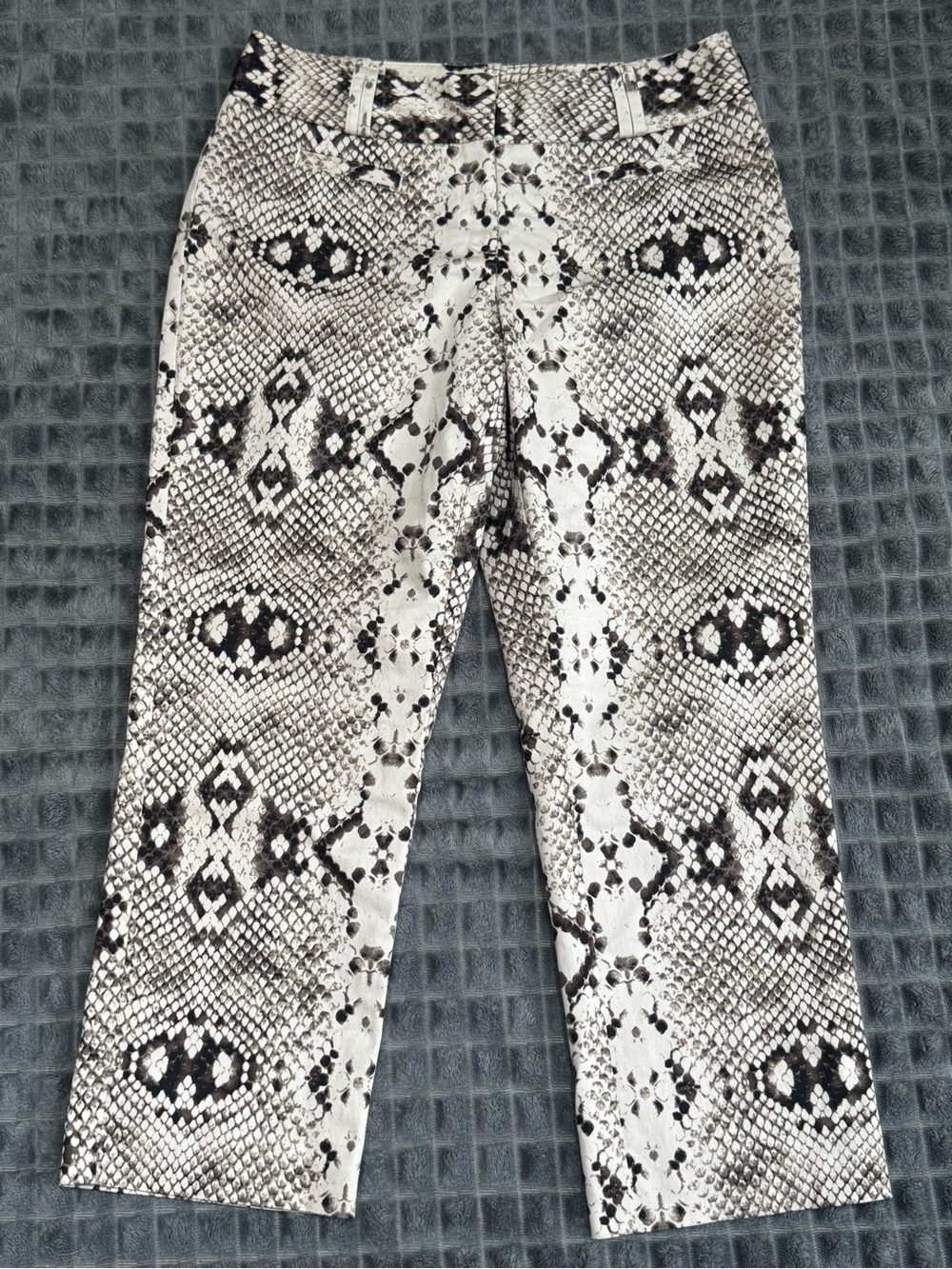 ❤️ Worthington 6P Snake Print Cropped Pants in Black Brown and Cream (B6)